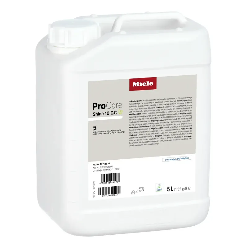 Miele ProCare Shine 10 GC 5L - Détergent professionnel pour lave-vaisselle