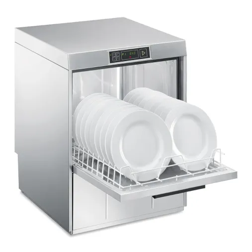 Smeg SPD515S - côté ouvert panier assiettes