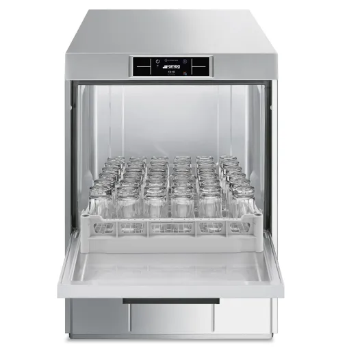 Smeg SPD525S - ouvert devant panier verres
