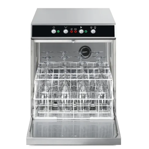 Smeg SPG400MSL - ouvert devant verres à vin