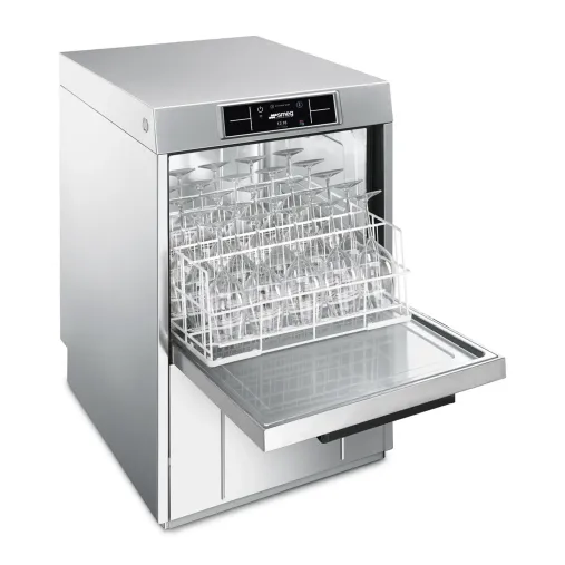 Smeg SPG425S - côté ouvert panier verres à vin