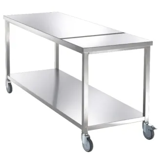 Sclessin 374.261 Table Mobile Inox Professionnelle 2 Plateaux
