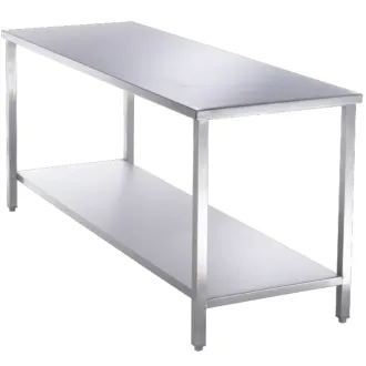 Sclessin 374.261V Table Fixe Inox 2 Plateaux Professionnelle