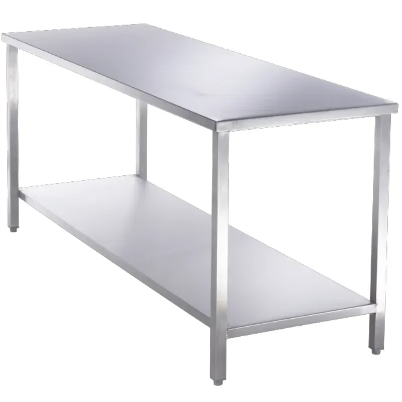 Sclessin 374.261V Table Fixe Inox 2 Plateaux Professionnelle