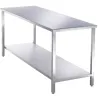 Sclessin 374.261V Table Fixe Inox 2 Plateaux Professionnelle