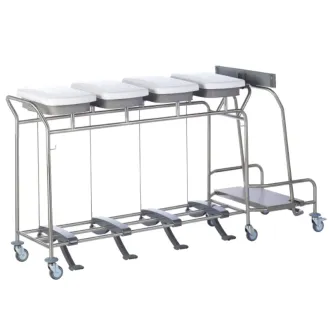 Sclessin 374.785S Chariot Porte-Sacs 4 Sacs Avec Couvercles Professionnel