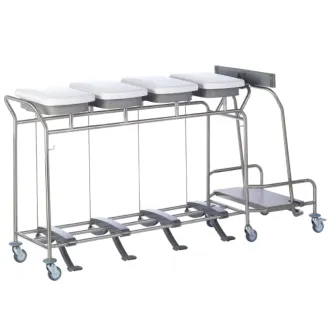 Sclessin 374.784S Chariot Porte-Sacs 4 Sacs Sans Couvercles Professionnel