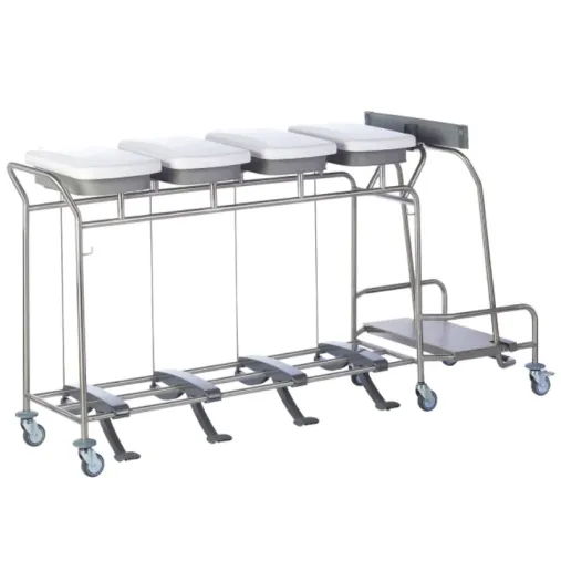 Sclessin 374.784S Chariot Porte-Sacs 4 Sacs Sans Couvercles Professionnel Sclessin 374.784S Chariot Porte-Sacs 4 Sacs Sans Couvercles Professionnel