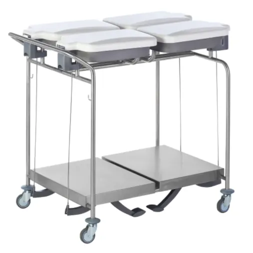 Sclessin 374.795S Chariot Porte-Sacs 4 Sacs Carrés Avec Couvercles Professionnel Sclessin 374.795S Chariot Porte-Sacs 4 Sacs Carrés Avec Couvercles Professionnel