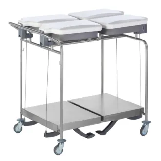 Sclessin 374.794S Chariot Porte-Sacs 4 Sacs Carrés Sans Couvercles Professionnel