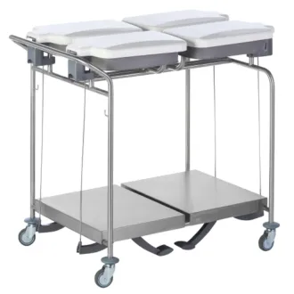 Sclessin 374.792S Chariot Porte-Sacs 4 Sacs Carrés Avec Couvercles Professionnel