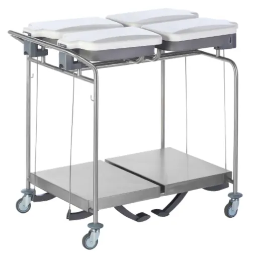 Sclessin 374.792S Chariot Porte-Sacs 4 Sacs Carrés Avec Couvercles Professionnel Sclessin 374.792S Chariot Porte-Sacs 4 Sacs Carrés Avec Couvercles Professionnel