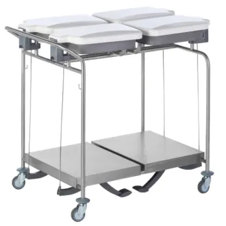 Sclessin 374.791S Chariot Porte-Sacs 4 Sacs Carrés Sans Couvercles Professionnel