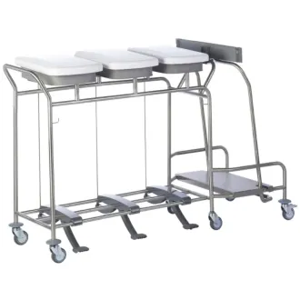 Sclessin 374.775S Chariot Porte-Sacs 3 Sacs Avec Couvercles Professionnel