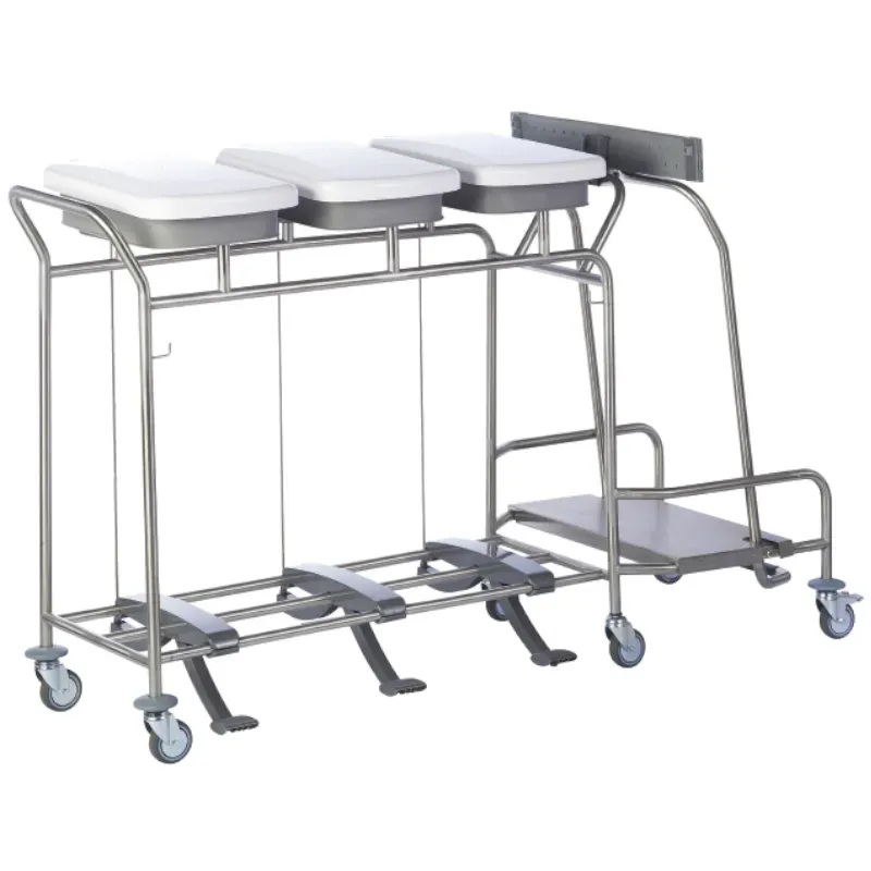 Sclessin 374.775S Chariot Porte-Sacs 3 Sacs Avec Couvercles Professionnel