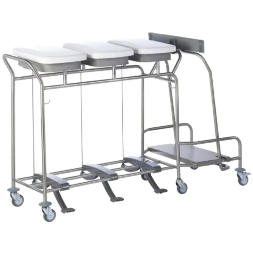 Sclessin 374.775S Chariot Porte-Sacs 3 Sacs Avec Couvercles Professionnel Sclessin 374.775S Chariot Porte-Sacs 3 Sacs Avec Couvercles Professionnel