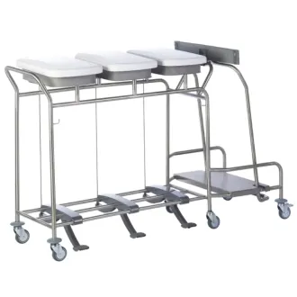 Sclessin 374.774S Chariot Porte-Sacs 3 Sacs Sans Couvercles Professionnel