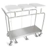 Sclessin 374.773S Chariot Porte-Sacs 3 Sacs Couvercles et Pédales Professionnel