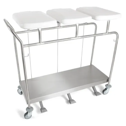 Sclessin 374.772S Chariot Porte-Sacs 3 Sacs Avec Couvercles Professionnel Sclessin 374.772S Chariot Porte-Sacs 3 Sacs Avec Couvercles Professionnel