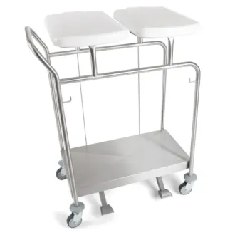 Sclessin 374.762S Chariot Porte-Sacs 2 Sacs Avec Couvercles Professionnel