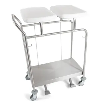 Sclessin 374.761S Chariot Porte-Sacs 2 Sacs Sans Couvercles Professionnel