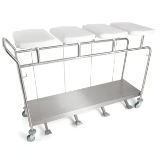 Sclessin 374.782S Chariot Porte-Sacs 4 Sacs Avec Couvercles Professionnel
