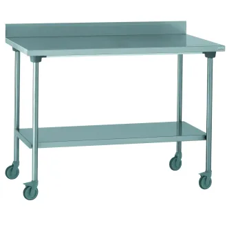 Tournus table inox CHR centrale sur roues 1200x700mm