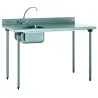 Tournus table inox CHR bac à gauche avec robinet 1400x700mm
