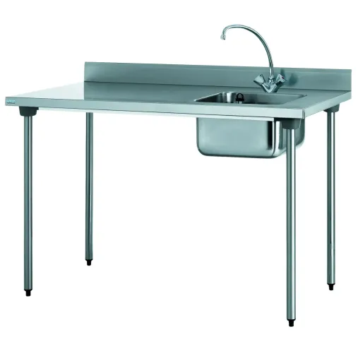 Tournus table inox CHR bac à droite avec robinet 1400x700mm