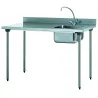 Tournus table inox CHR bac à droite avec robinet 1400x700mm