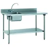 Tournus table inox CHR bac à gauche avec robinet 1200x700mm