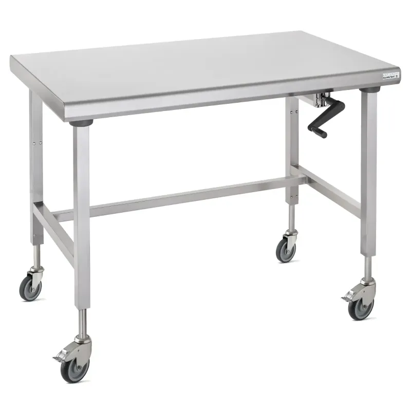 Tournus Table Inox Centrale Mobile Ergonomix 800-1200mm