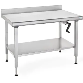 Tournus Table à dosseret Inox Ergonomix 800-1200mm avec étagère Amovilble