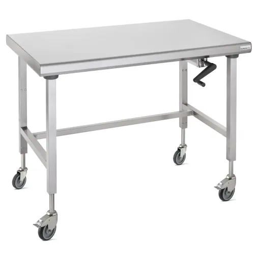 Tournus Table Inox Centrale Mobile Ergonomix 800-1400mm