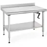 Tournus Table à dosseret Inox Ergonomix 800-1400mm avec étagère Amovible