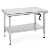Tournus Table Inox Centrale Mobile Ergonomix 800-1600mm avec étagère Amovible