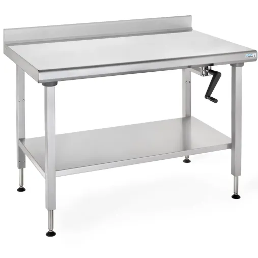 Tournus Table à dosseret Inox Ergonomix 800-1600mm avec étagère Amovible