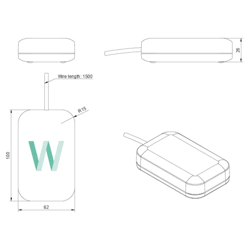 Airwallet box, dimensions