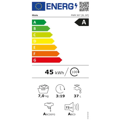 Miele PWM 507 Blanc - Lave-linge professionnel 7kg économique