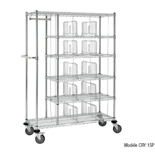 Ariane CRY15P-1 - Chariot blanchisserie professionnelle d'affectation du linge propre 15 résidents  avec penderie