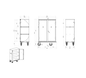 Ariane Chariot Armoire Linge Propre Blanchisserie a 2 Battants (883L)