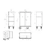 Ariane 1580 ON 001 C1 - Chariot  armoire blanchisserie professionnelle avec 2 portes + 1 penderie - Schéma Technique