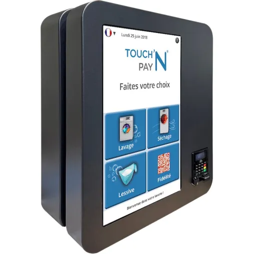 LM Control Borne de Paiement Premium avec écran tactile pour laverie vue de côté