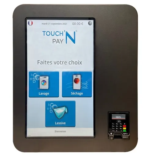 LM Control Borne de Paiement Premium avec écran tactile pour laverie vue de face