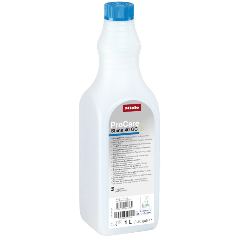 Miele ProCare Shine 40 GC 1L - Liquide de rinçage professionnel écologique