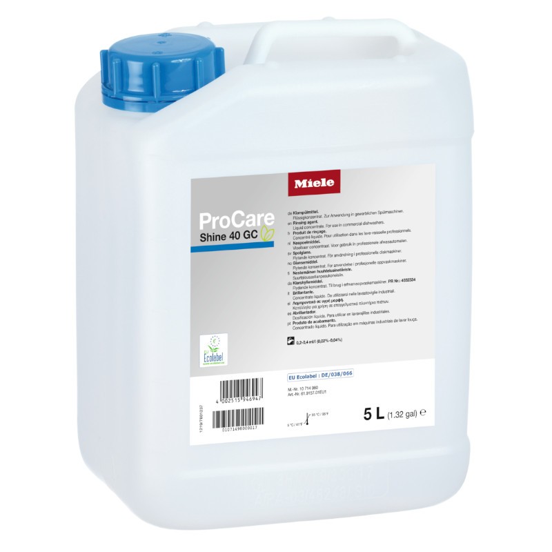 Miele ProCare Shine 40 GC 5L - Liquide de Rinçage professionnel écologique