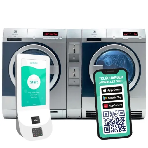 Electrolux myPROzip | Ensemble 8 Kg avec monnayeurs et borne CB Electrolux myPROzip | Ensemble 8 Kg avec monnayeurs et borne CB