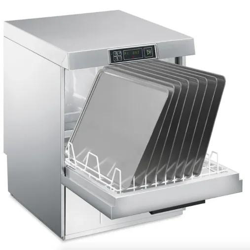 SMEG UG515DSL-1 Lave-verres Professionnel Ouvert avec plateaux