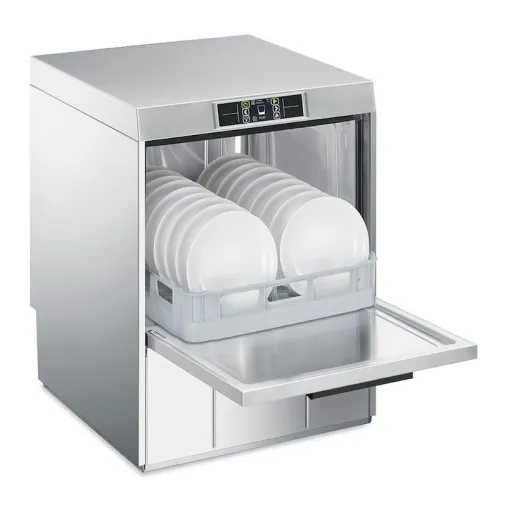 Smeg UD520D ouvert avec assiettes