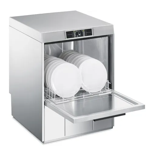 Smeg UD520D ouvert avec assiettes
